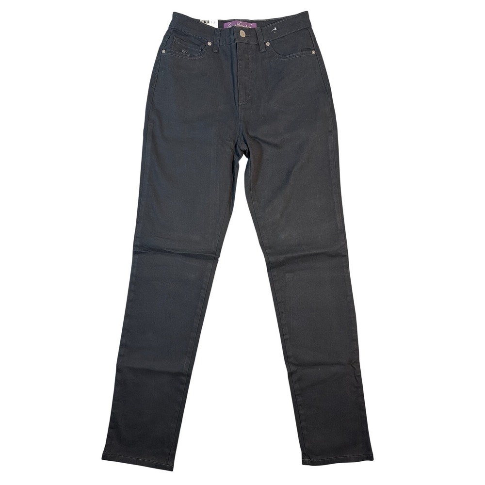 Gloria Vanderbilt Amanda High Rise Tapered Jeans Black Womens 4T Tall Stretch